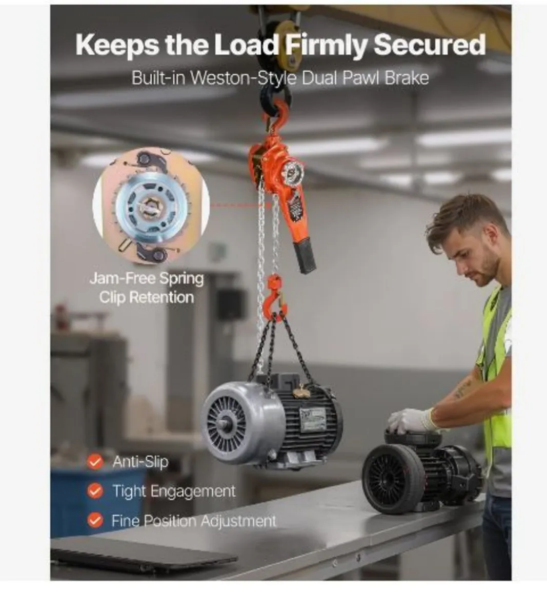 Manual Lever Chain Hoist, 3/4T 750KG Capacity - Image 3