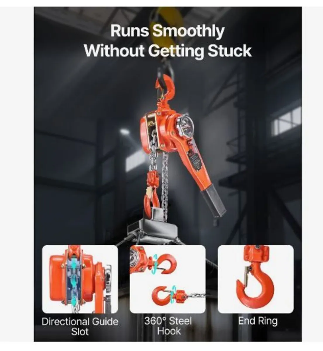 Manual Lever Chain Hoist, 3/4T 750KG Capacity - Image 4