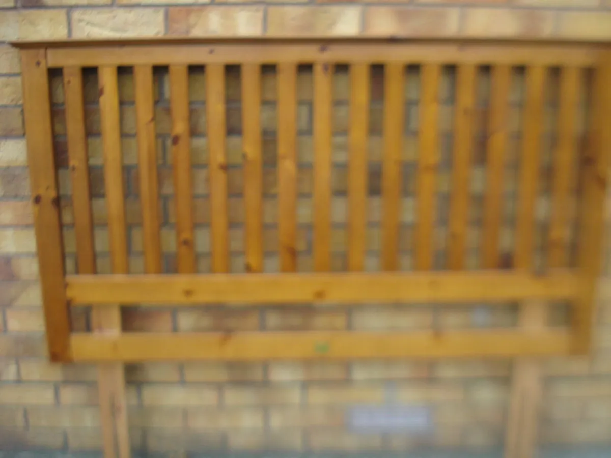 DARK FINE PINE DOUBLE HEADBOARD. 54 INCH. - Image 2