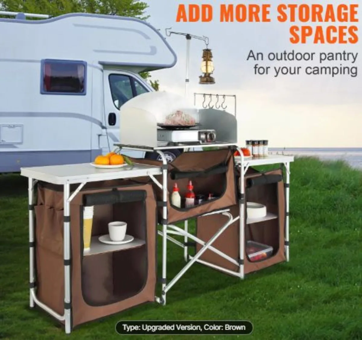 Camping Kitchen Table, Folding Outdoor Cooking - Image 2