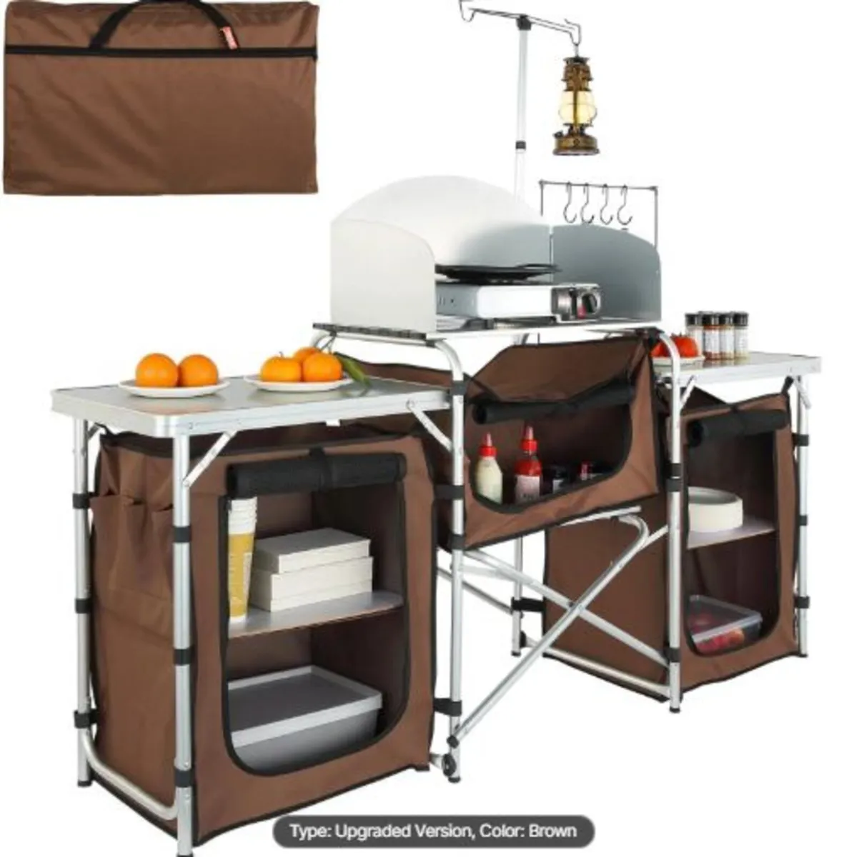 Camping Kitchen Table, Folding Outdoor Cooking - Image 1
