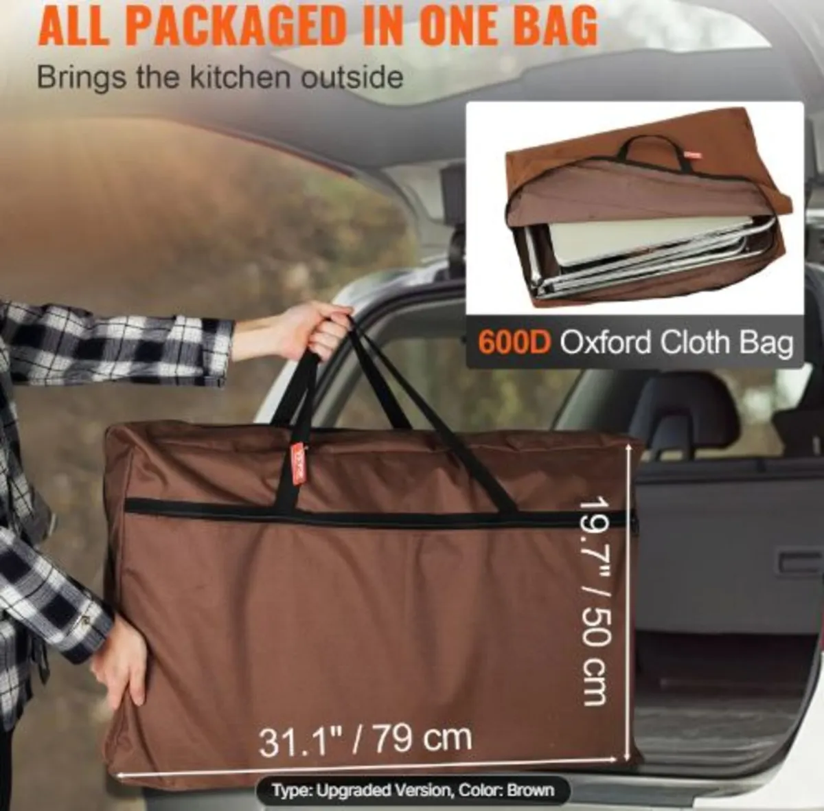 Camping Kitchen Table, Folding Outdoor Cooking - Image 3