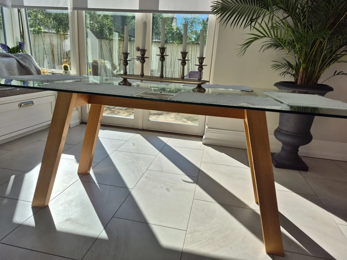 180cm Glass Dining Room Table & Chairs - Image 4
