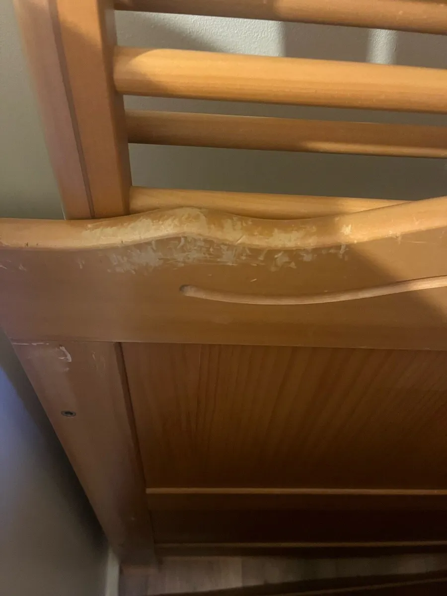 Wooden cot and mattress - Image 2