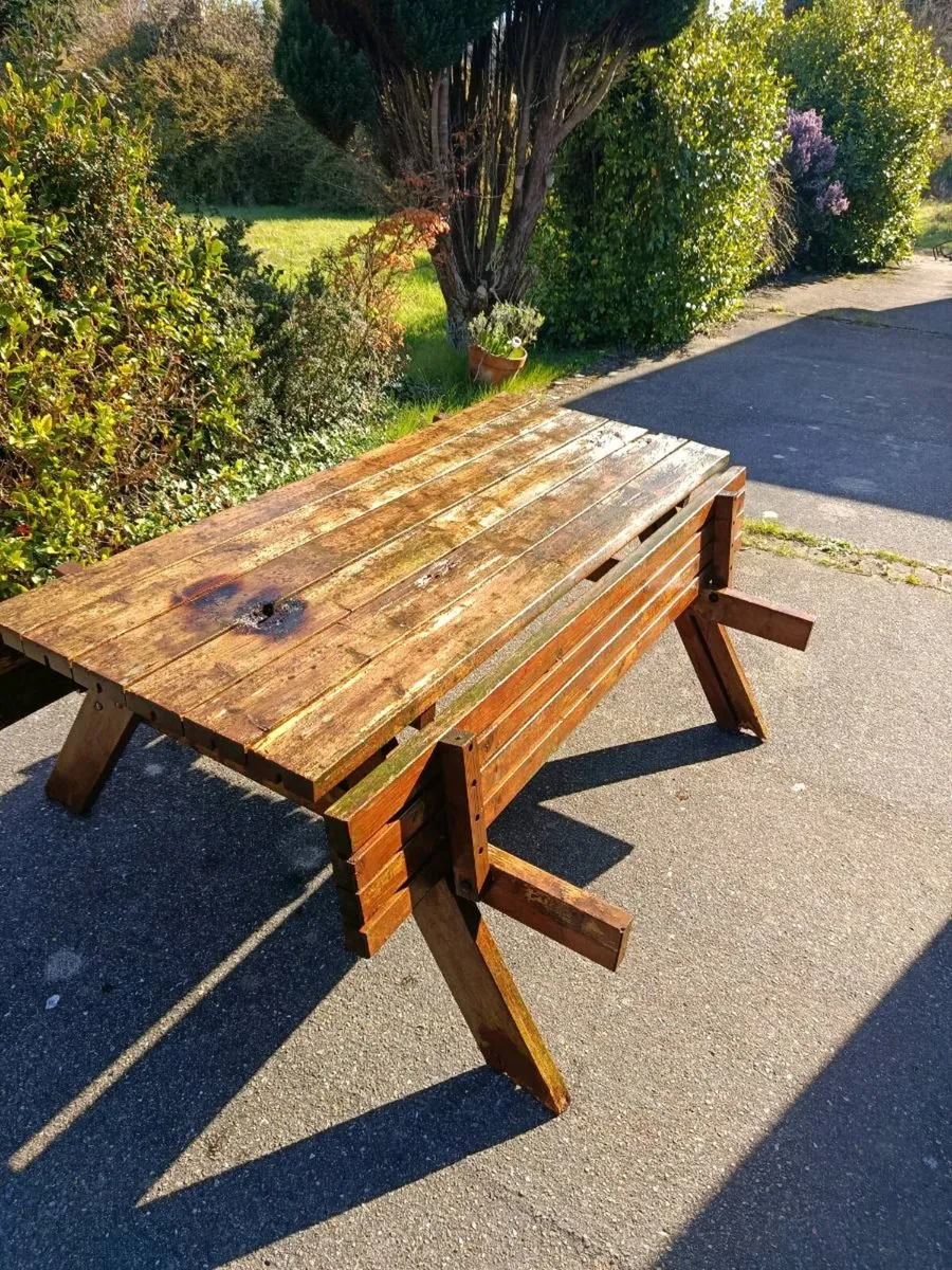 Garden picnic table/bench, very high quality - Image 4