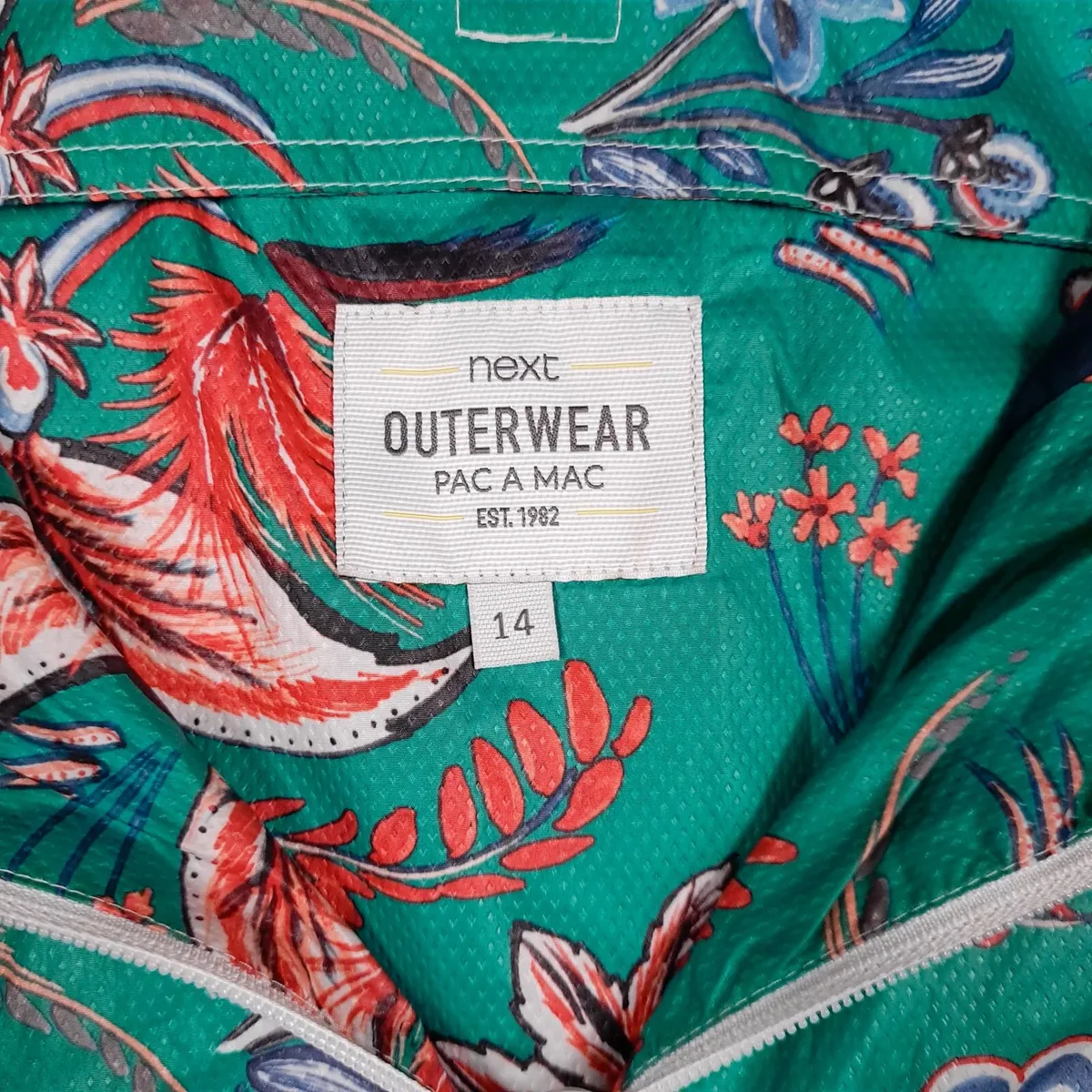 Next Green Floral Windbreaker Jacket 14UK/42EU - Image 4