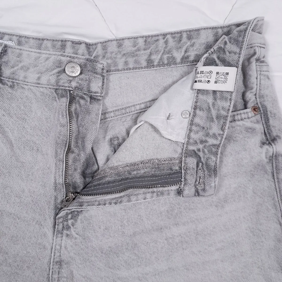 Zara Grey Straight Leg Denim Jeans 16UK/44EU - Image 4