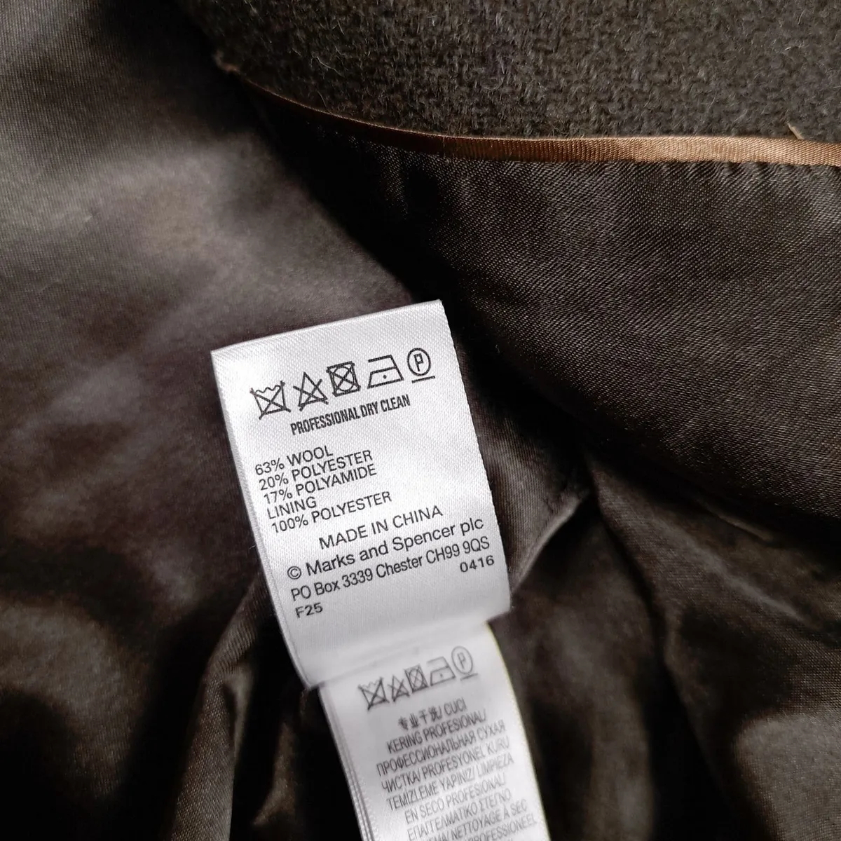 Marks & Spencer Olive Green Peacoat 18UK/46EU - Image 3
