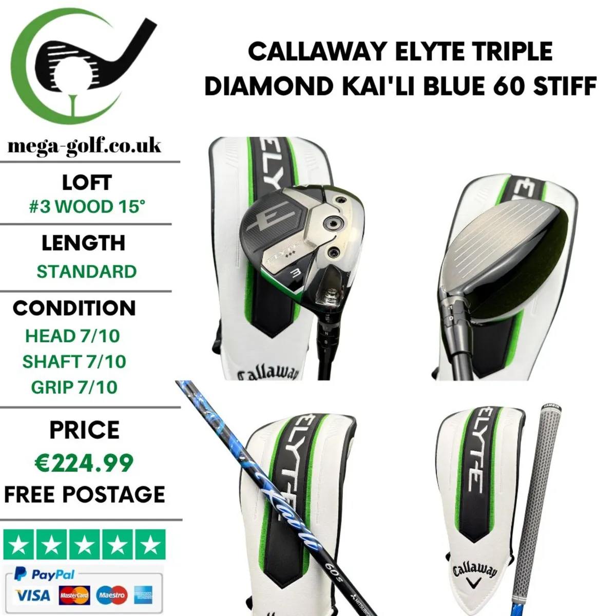 Callaway Elyte Triple Diamond #3 Wood 15° / Stiff - Image 1