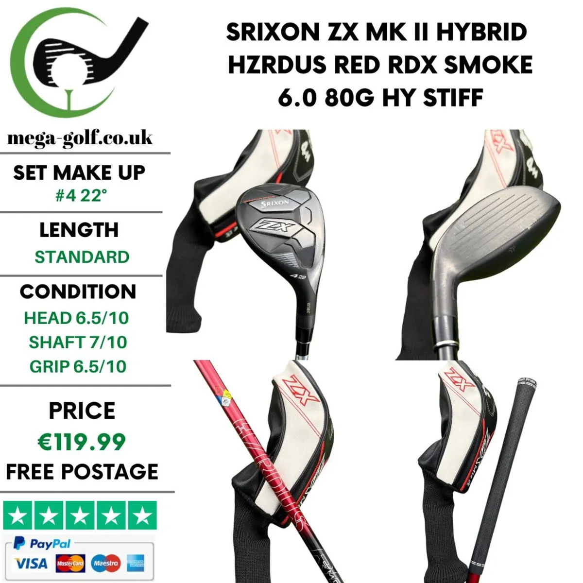 Srixon ZX Mk II Hybrid / #4 22° / Stiff - Image 1
