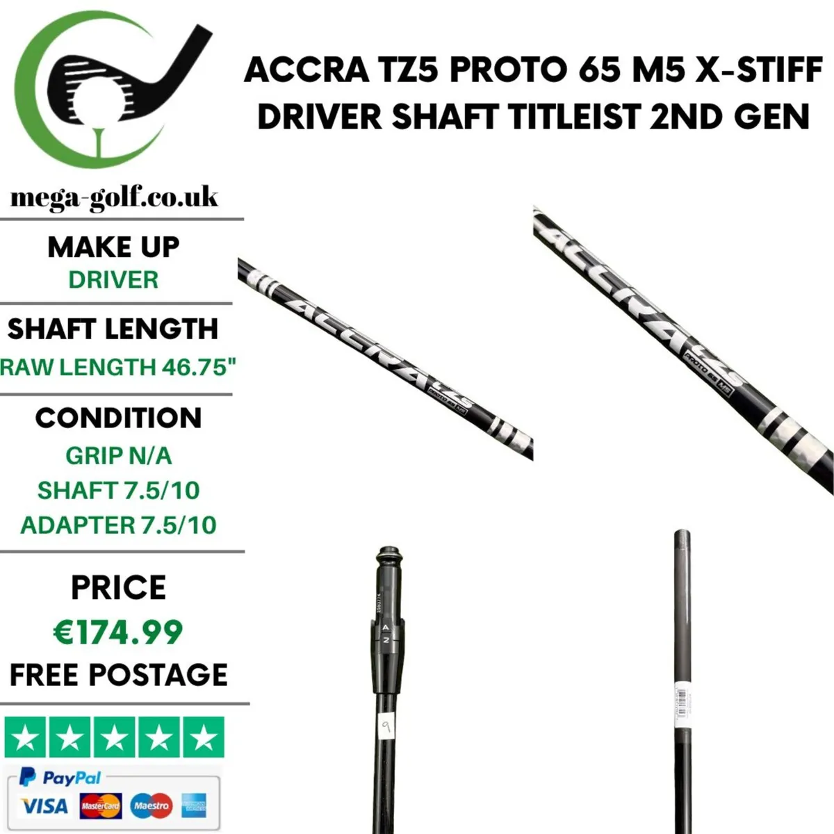 Accra TZ5 Proto 65 M5 X-Stiff Driver Shaft - Image 1