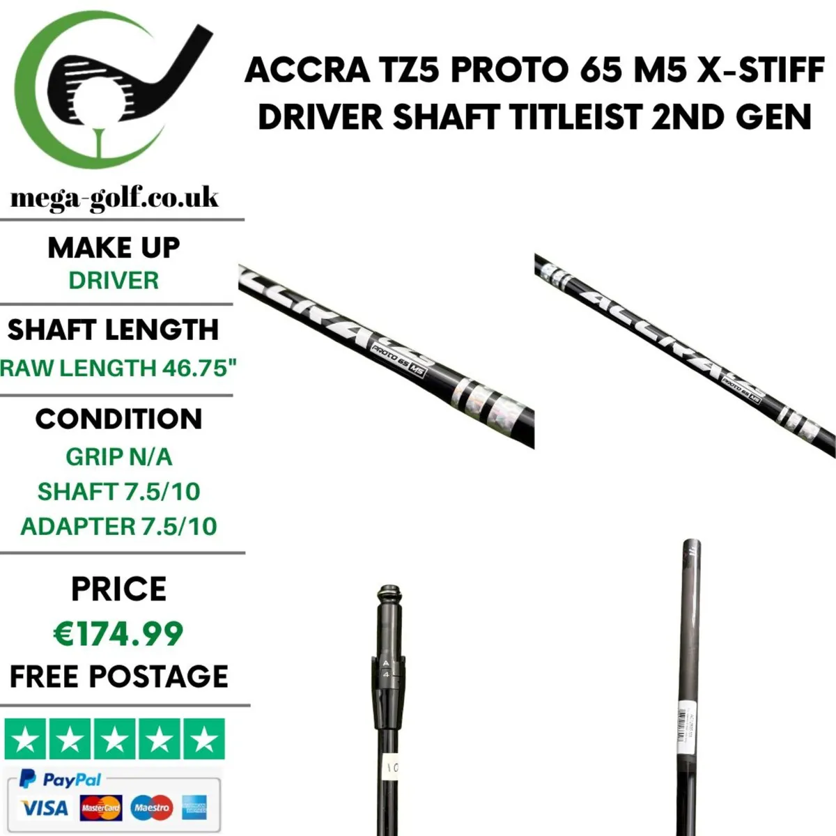 Accra TZ5 Proto 65 M5 X-Stiff Driver Shaft - Image 1