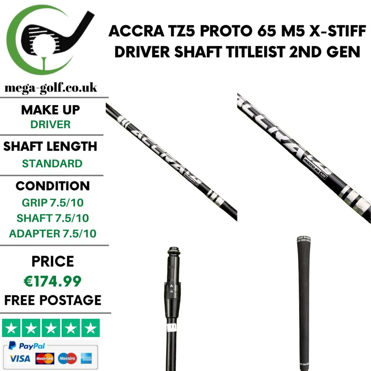 Accra TZ5 Proto 65 M5 X-Stiff Driver Shaft - Image 1