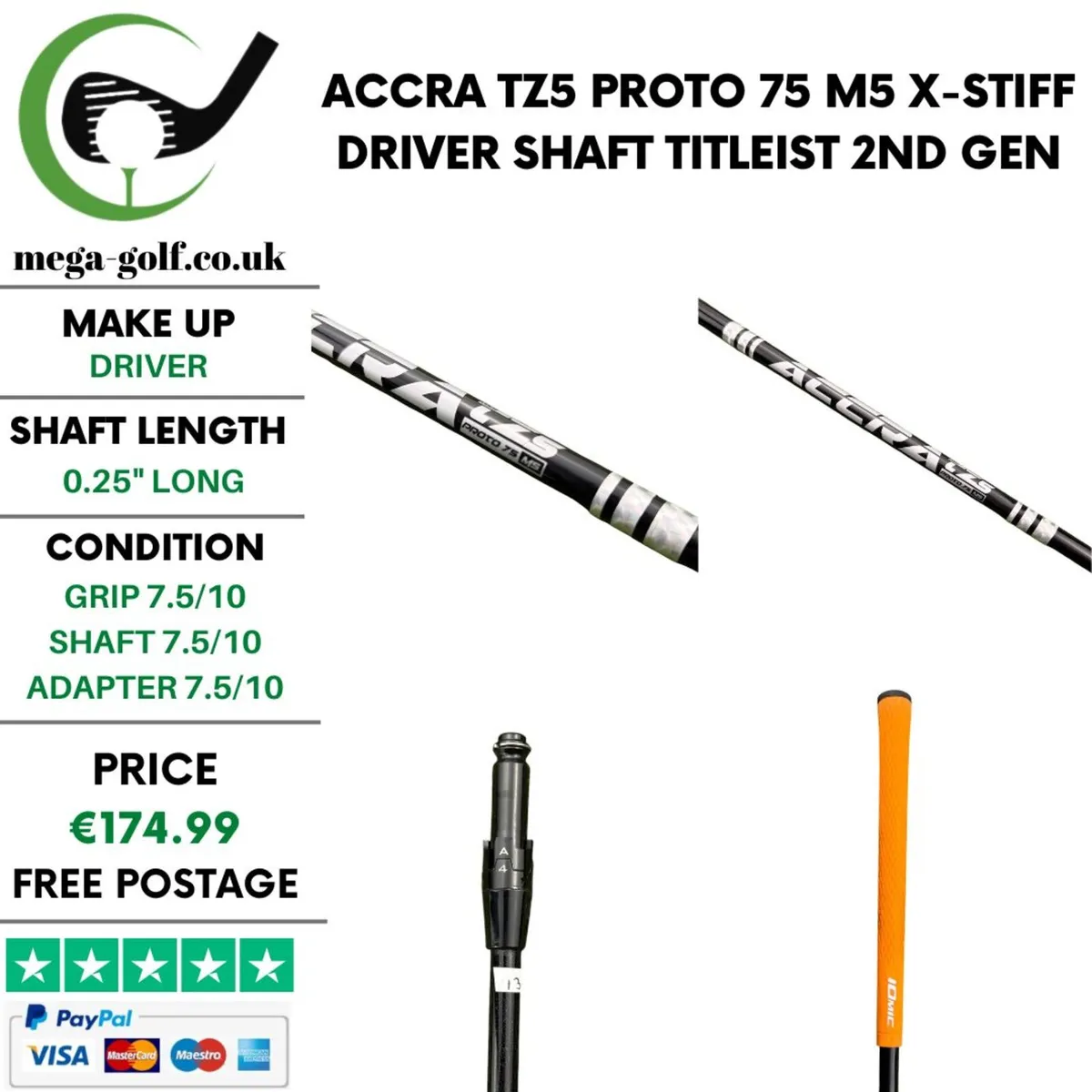 Accra TZ5 Proto 75 M5 X-Stiff Driver Shaft - Image 1