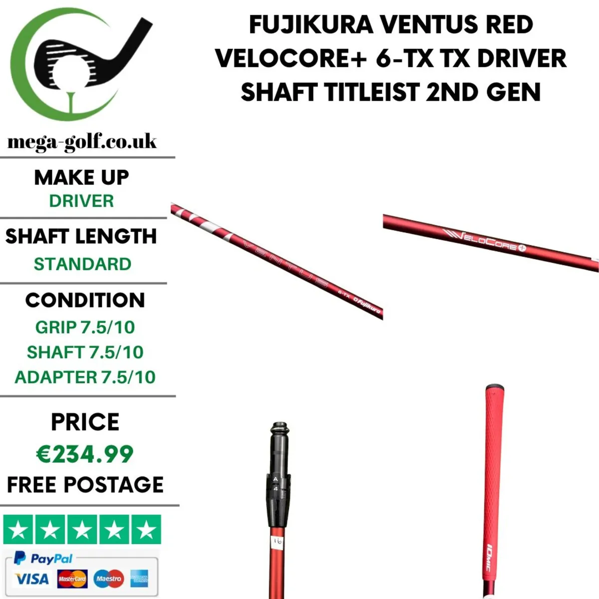 Fujikura Ventus Red Velocore+ 6-TX TX Driver Shaft - Image 1