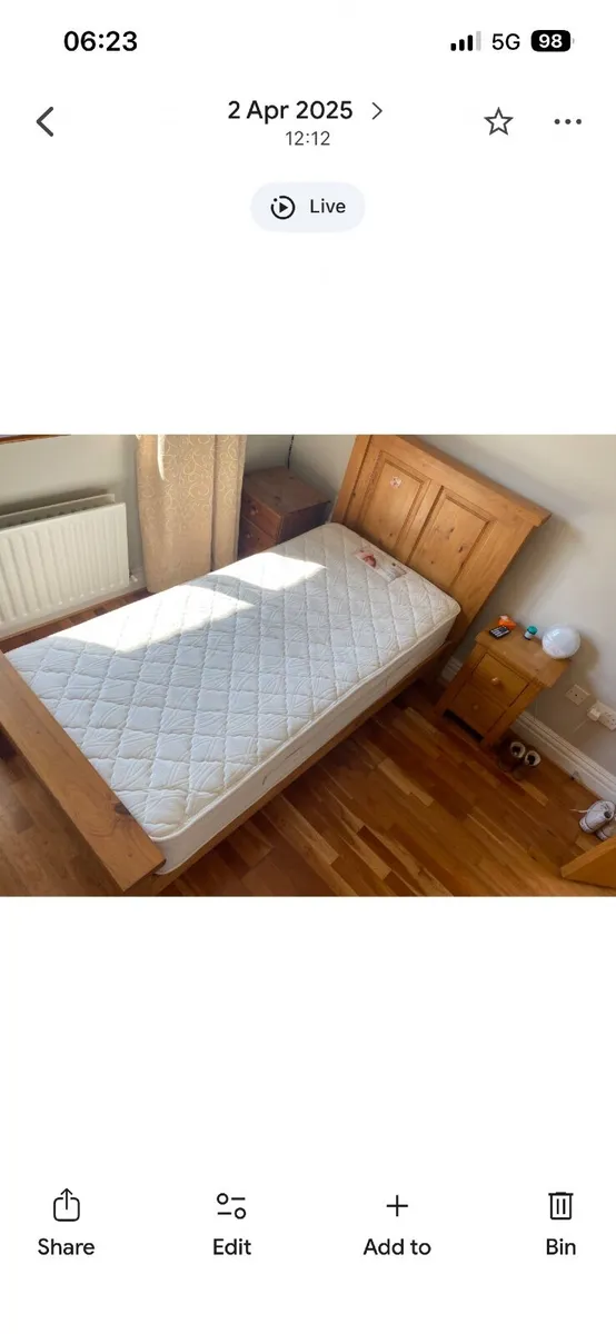2 single beds with mattress - Image 1