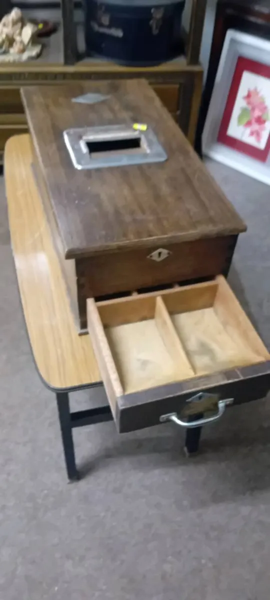 Original Antique Wooden Shop Till - Image 2