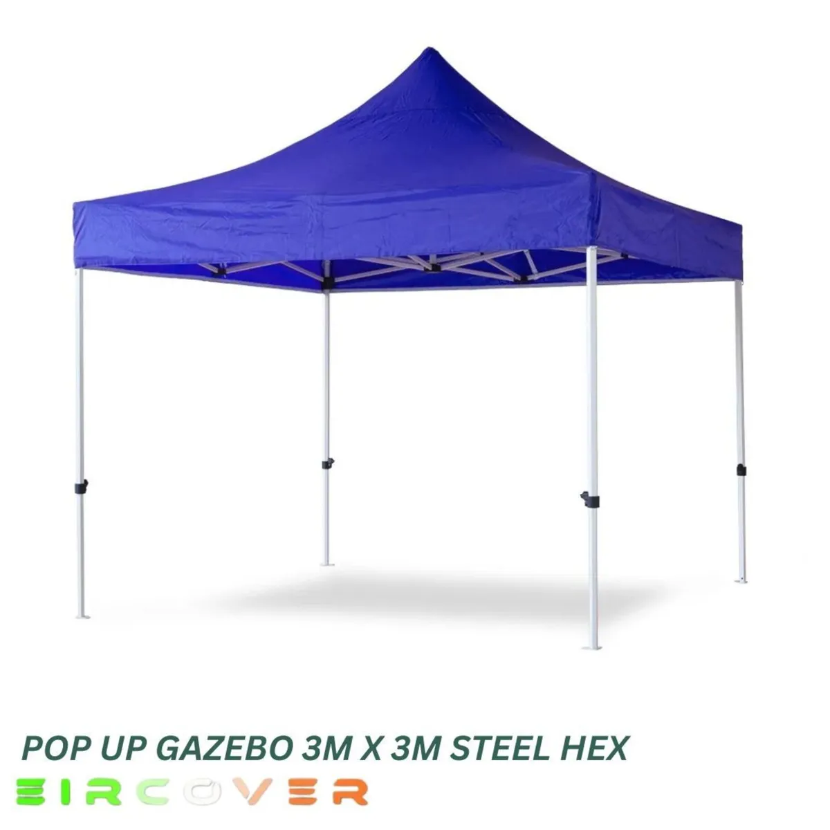 Heavy Duty Pop Up Gazebo Steel 40mm Hex 3m x 3mBlu - Image 2