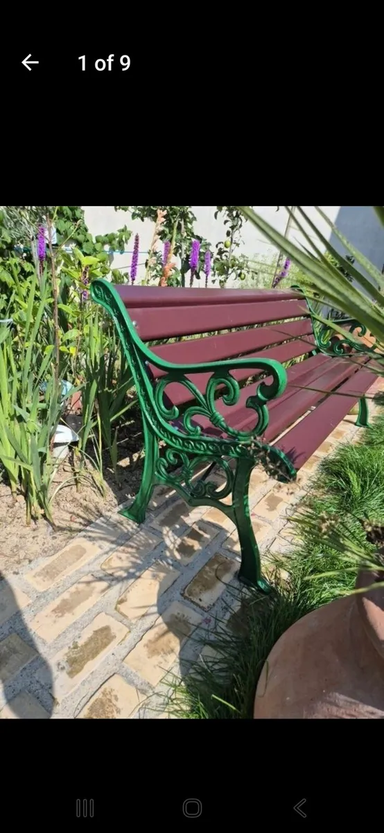 Garden benches, cast iron table, bistro furniture - Image 4