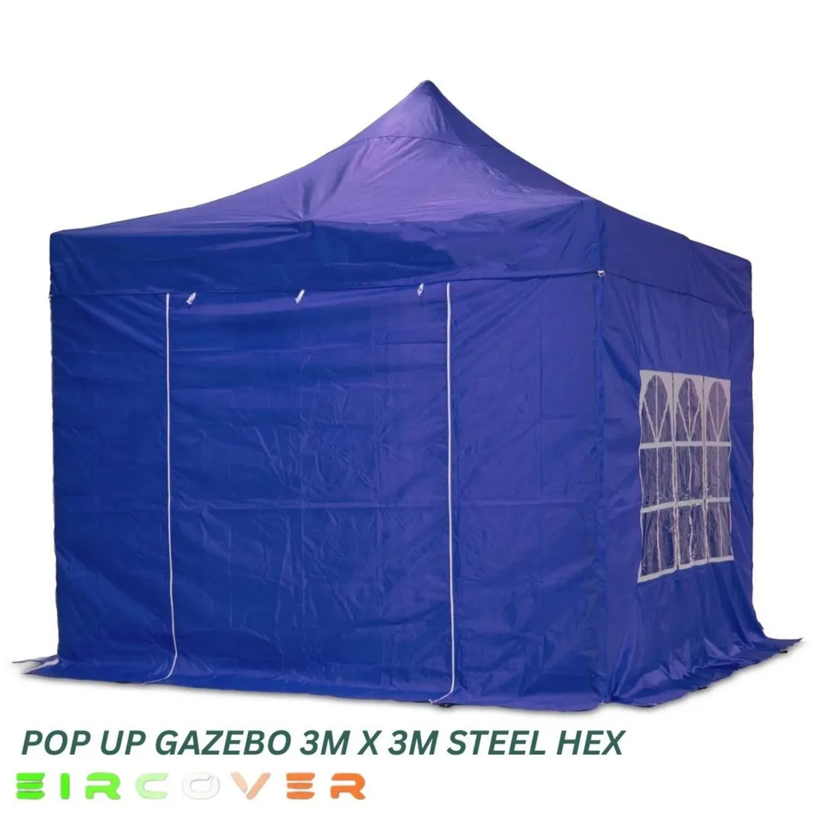 Heavy Duty Pop Up Gazebo Steel 40mm Hex 3m x 3mBlu - Image 3