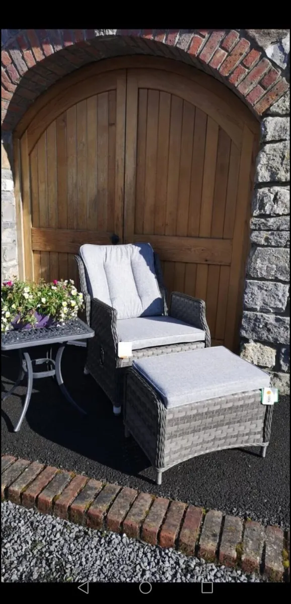 Brand New Dark Grey Rattan Recliner Set - Image 2