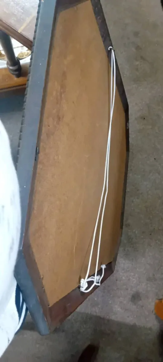 Large Oak Framed Art Deco Era Wall Mirror - Image 2