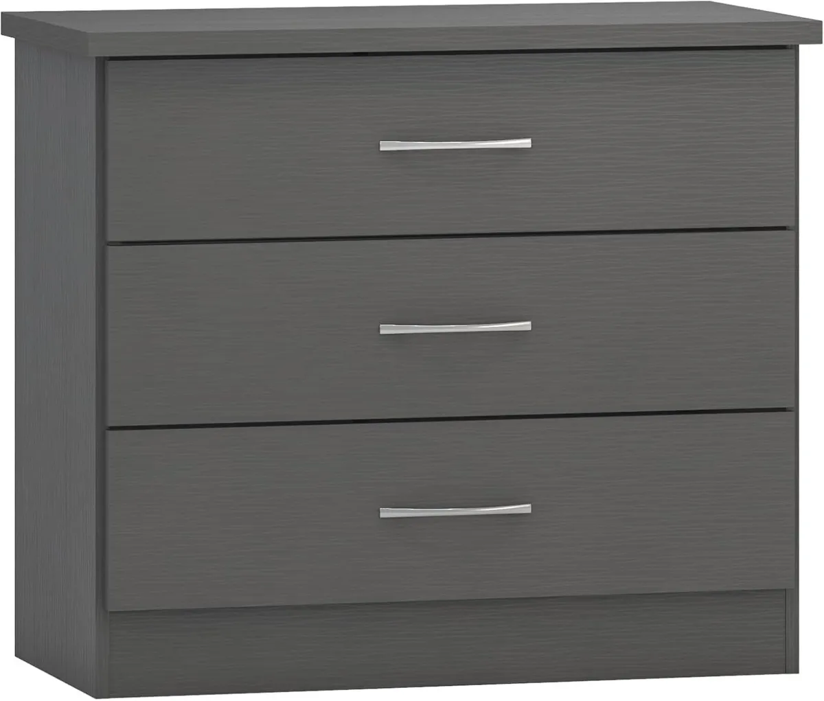 Nevada 3 Drawer Chest in 3D Effect Grey - Image 1