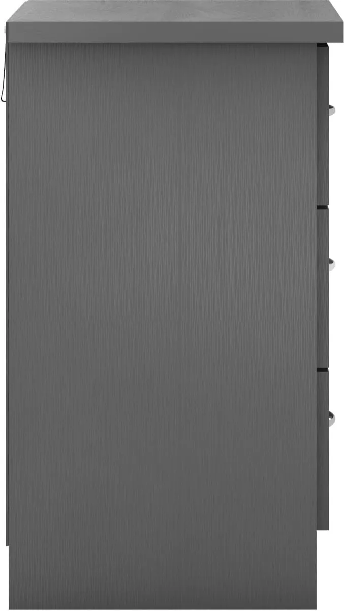 Nevada 3 Drawer Chest in 3D Effect Grey - Image 4