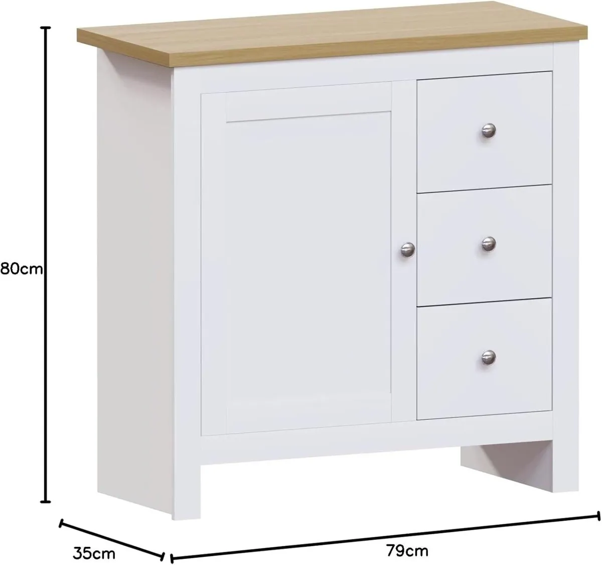 Arlington Sideboard 3 Drawer 1 Door Cabinet - Image 3