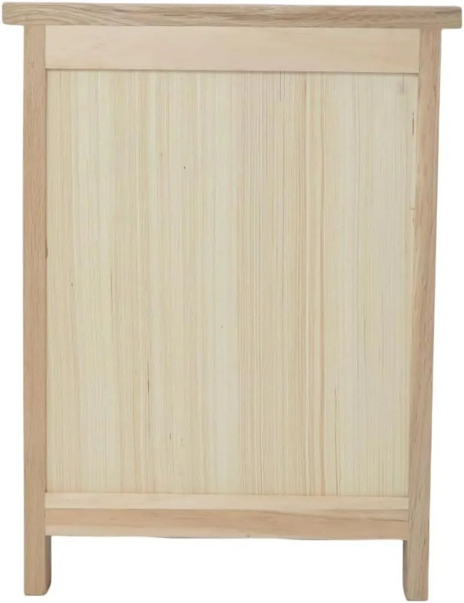 Rectangular Nightstand Cabinet Natural Solid Oak - Image 4