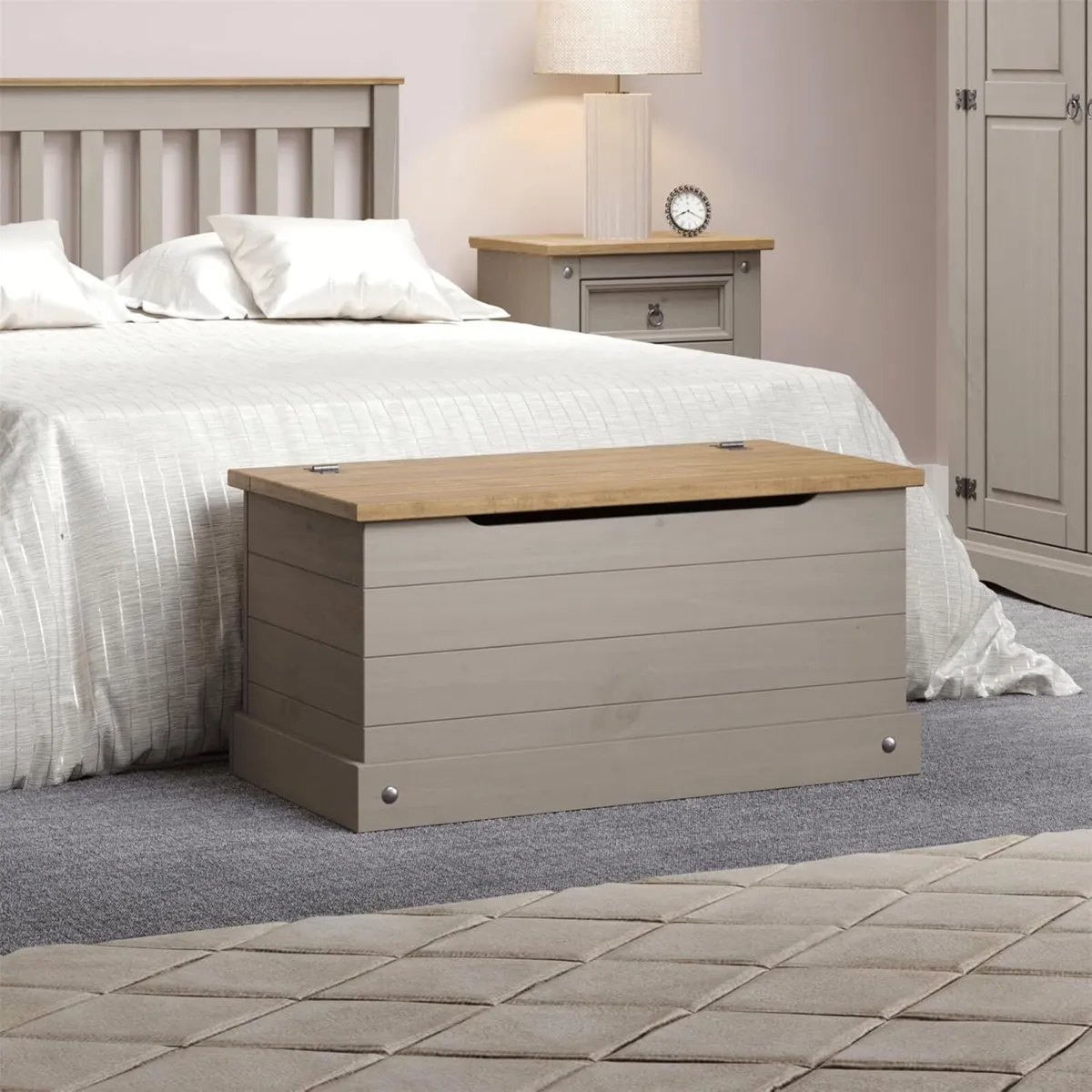 Corona Solid Pine Ottoman Single Bedding Box Toy - Image 1