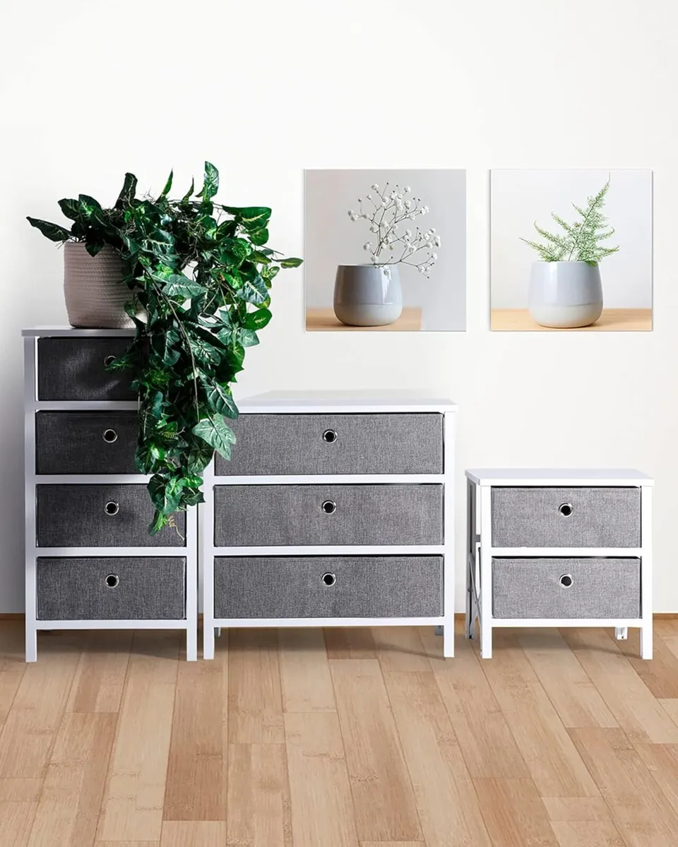 - White Folding Nordic Style Wooden Storage Chest - Image 2