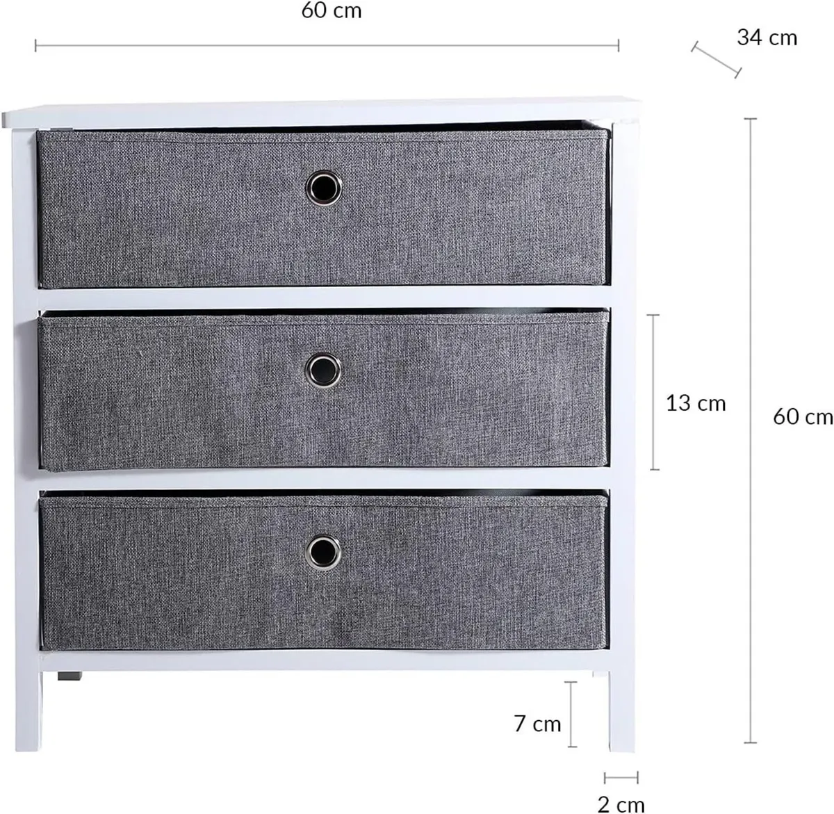 - White Folding Nordic Style Wooden Storage Chest - Image 3