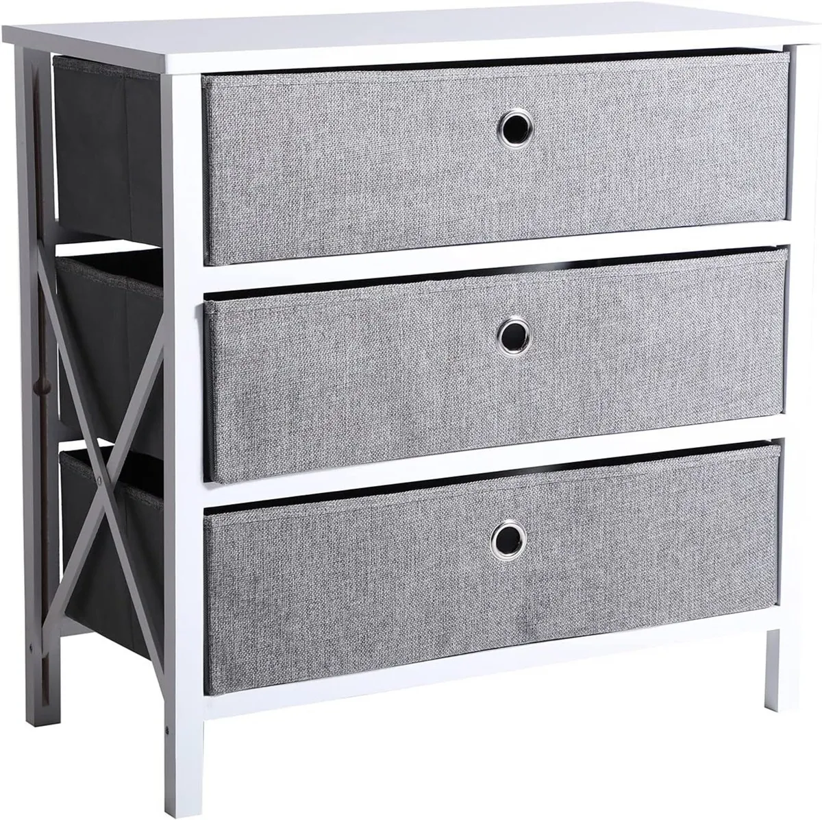 - White Folding Nordic Style Wooden Storage Chest - Image 4