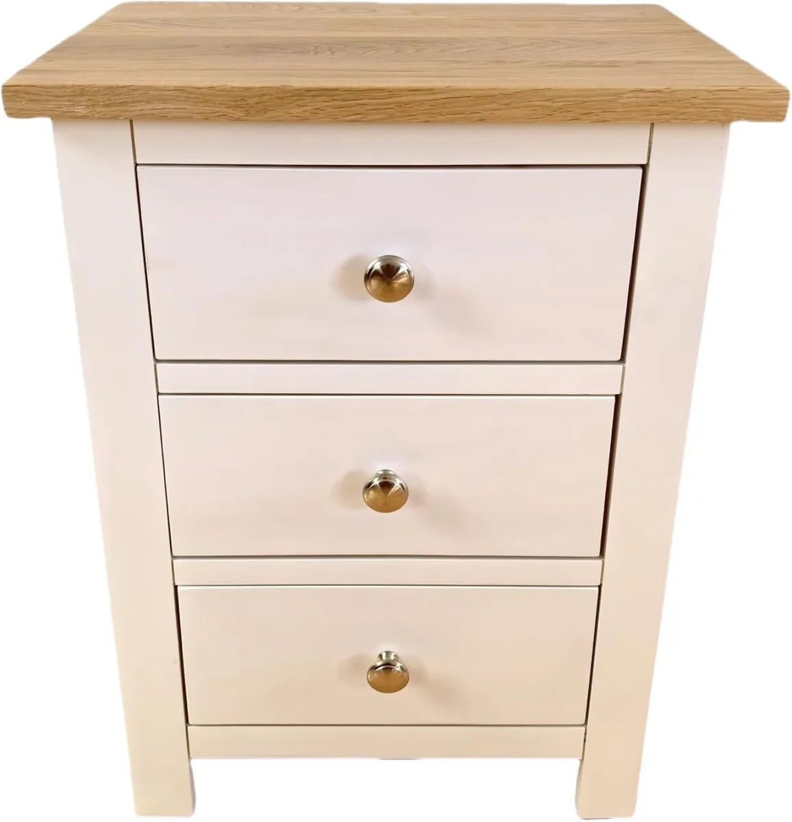 Storage 3 Drawers Nightstands White Oak Wood - Image 4