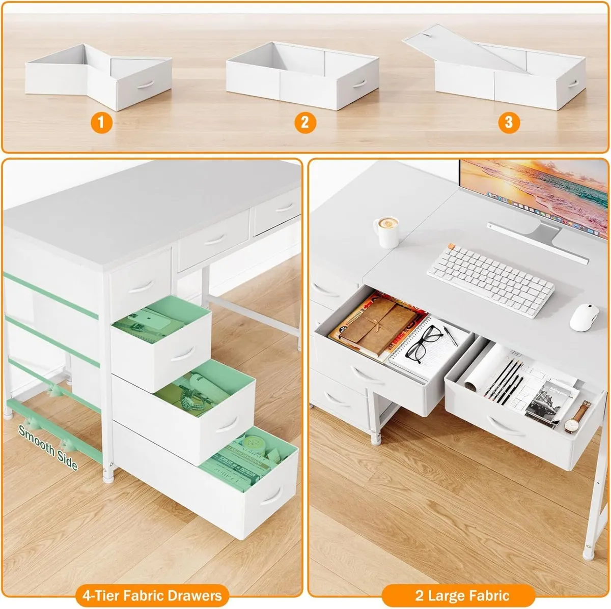 100x48 cm Desk Small Computer with 6 Fabric - Image 4