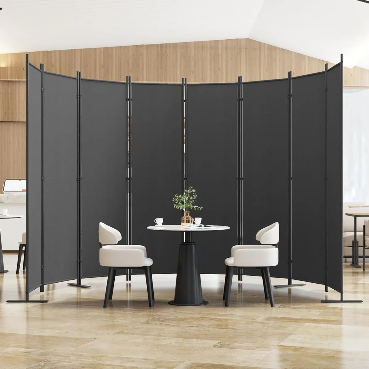8-Panel 6 ft Tall Indoor Folding Room Divider - Image 1