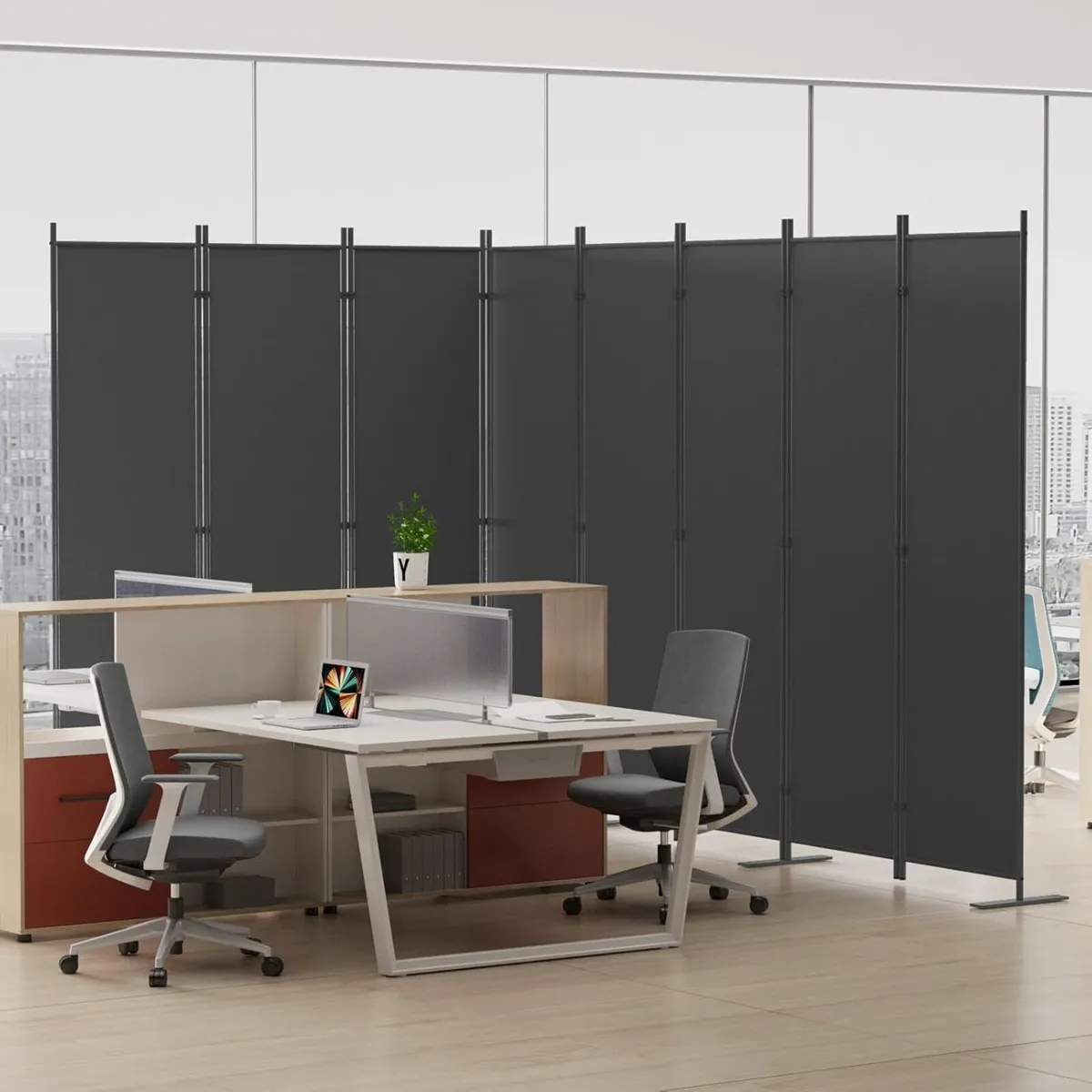 8-Panel 6 ft Tall Indoor Folding Room Divider - Image 4