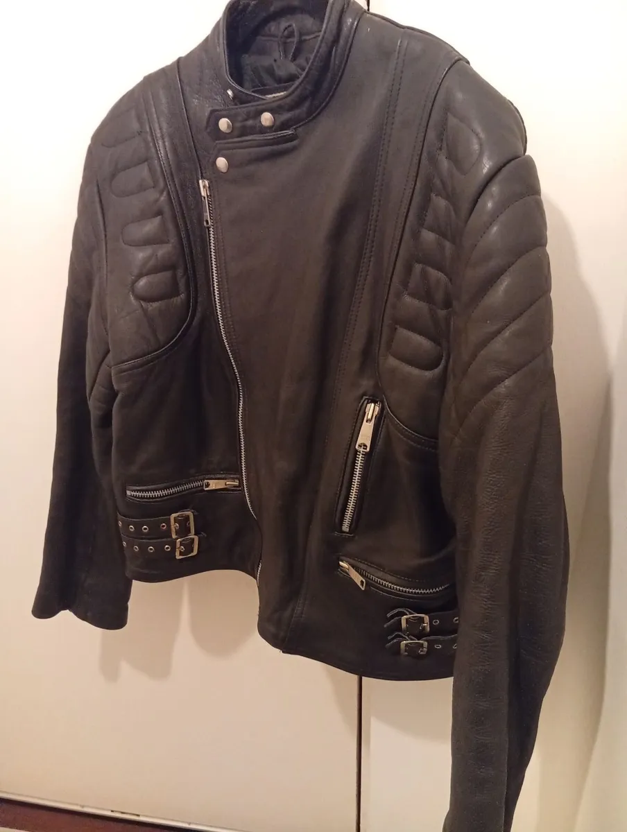 Original Genuine Leather Classic Motorcycle Jacket - Image 2