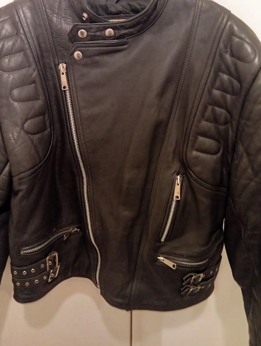 Original Genuine Leather Classic Motorcycle Jacket - Image 3