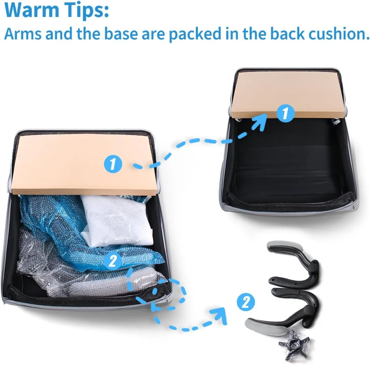 Office Chair Desk with 90degrees Flip up Armrest - Image 4