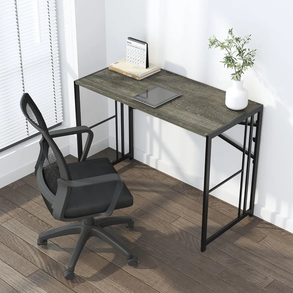 103 cm Folding Desk Writing Gaming Computer - Image 2