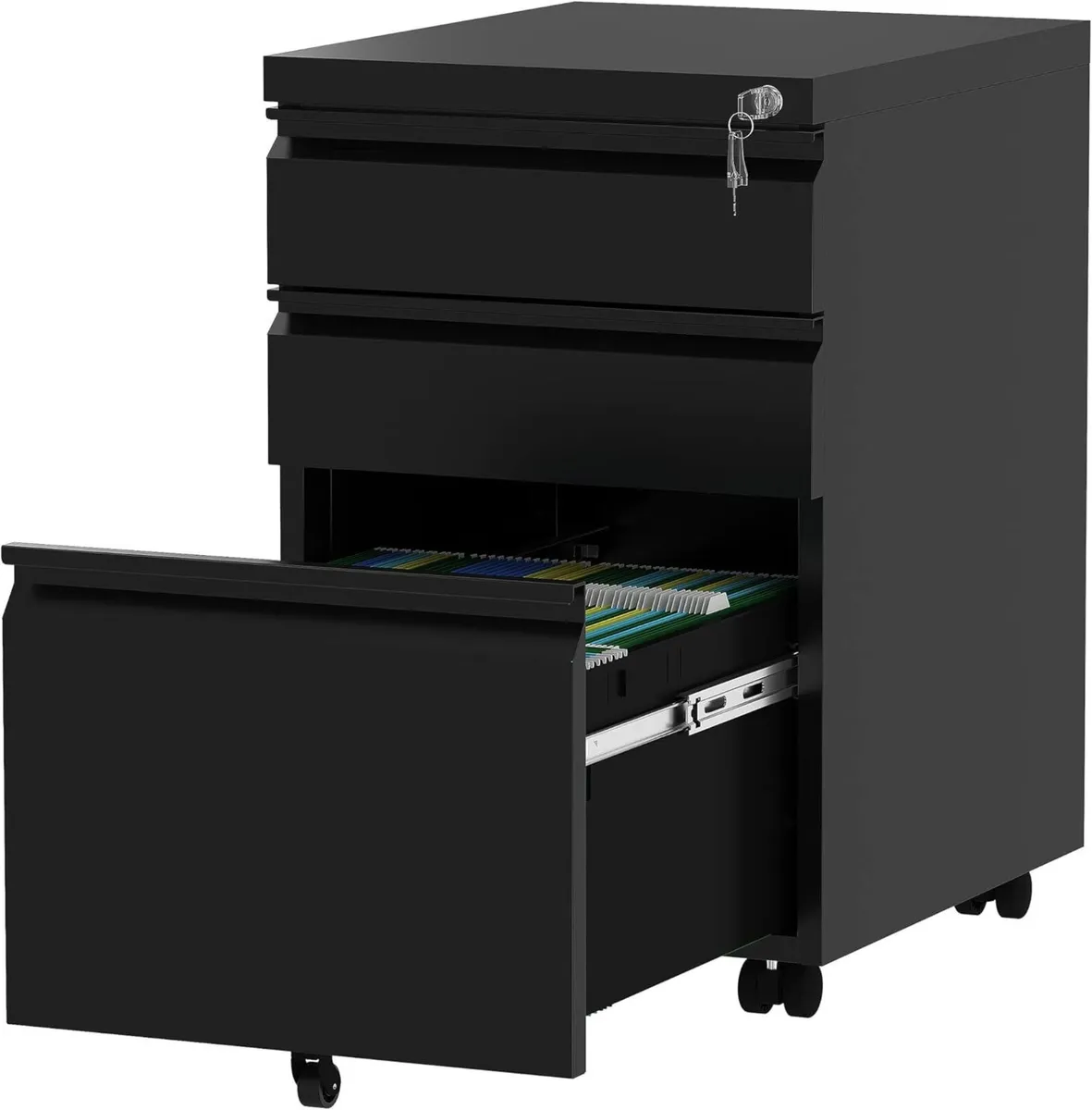 3-Drawers Lockable File Cabinet for Letter/legal/A - Image 1