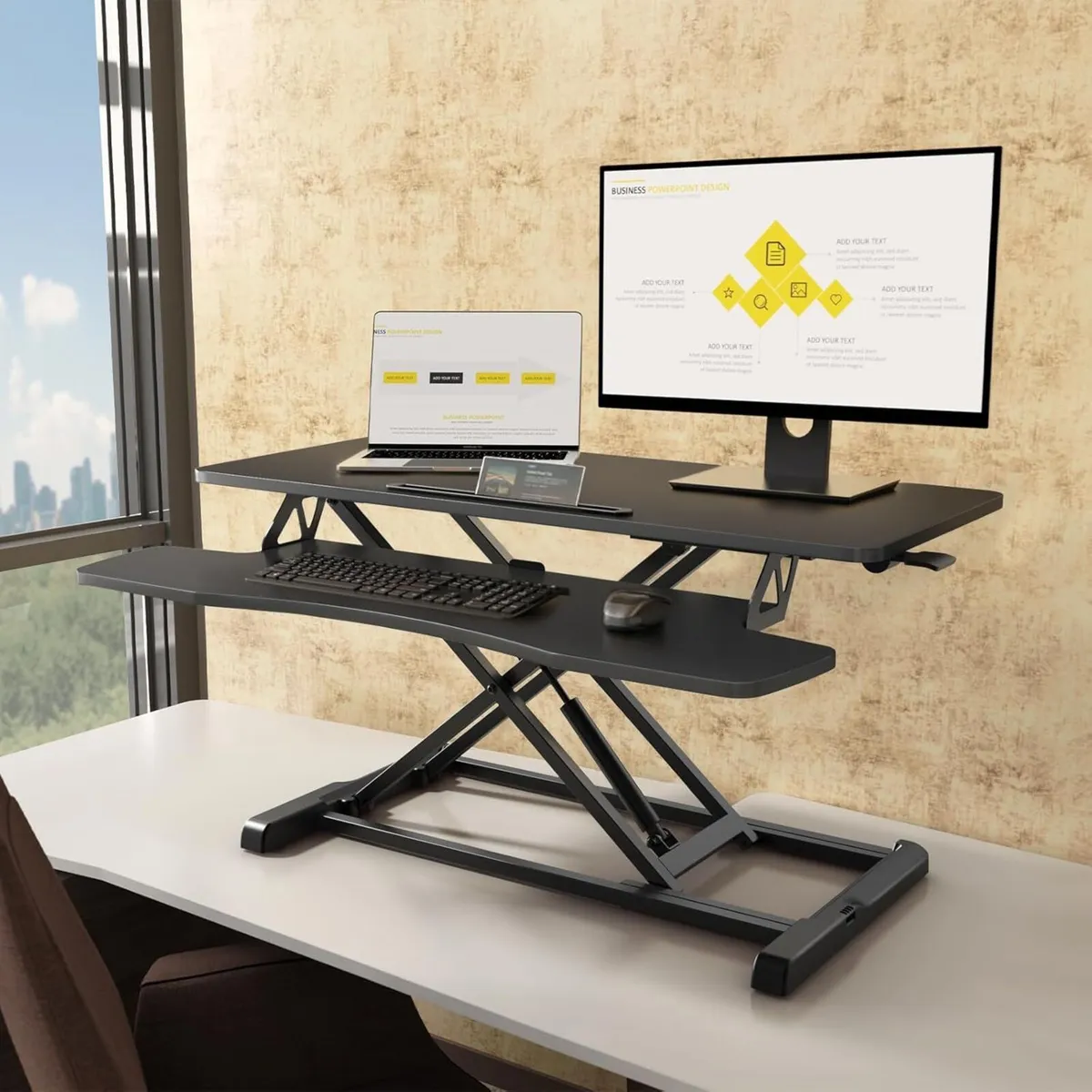 36 inch Standing Desk Converter Height Adjustable - Image 2