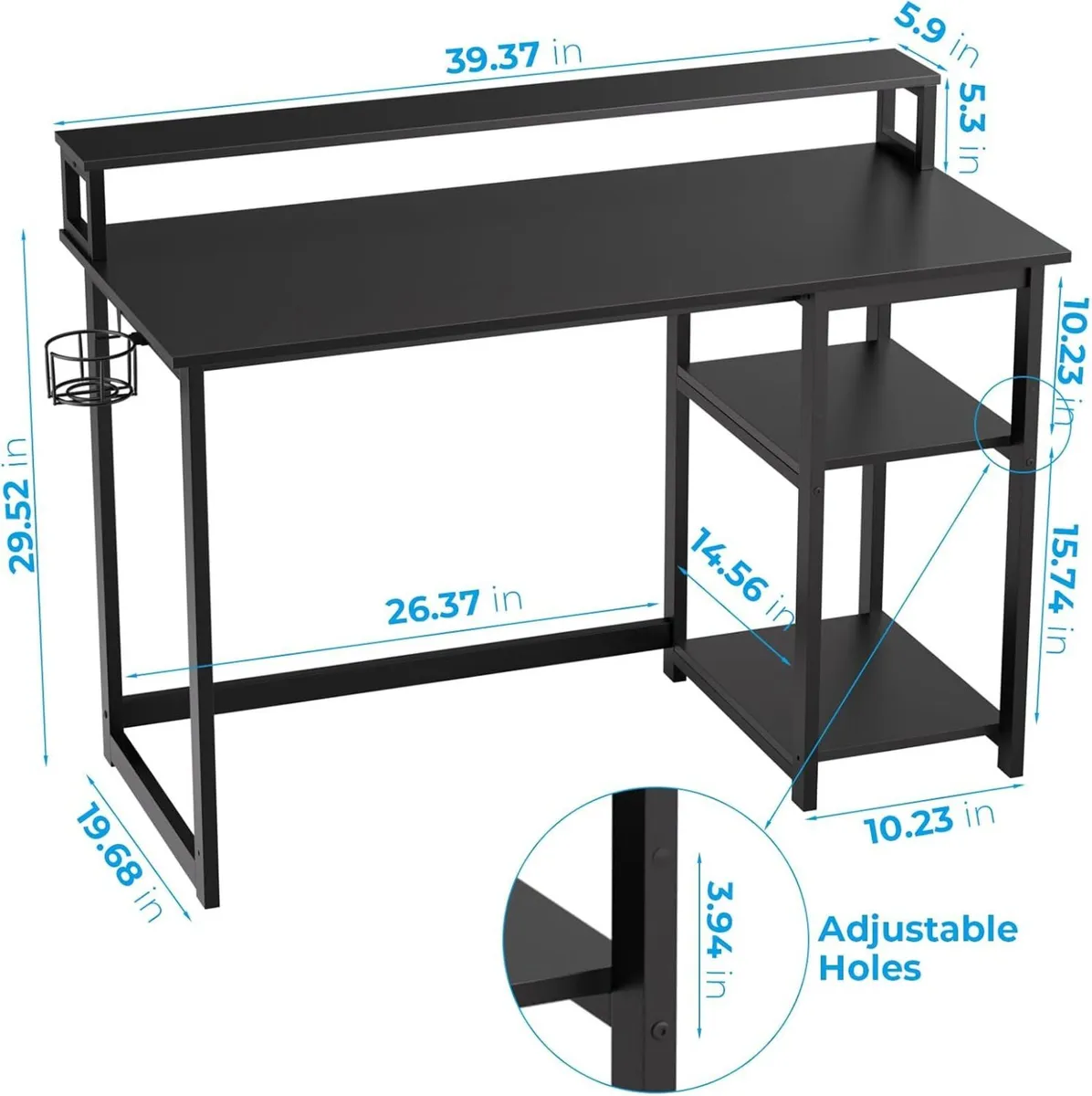 Computer Desk with Full Monitor Stand 100 cm Home - Image 3