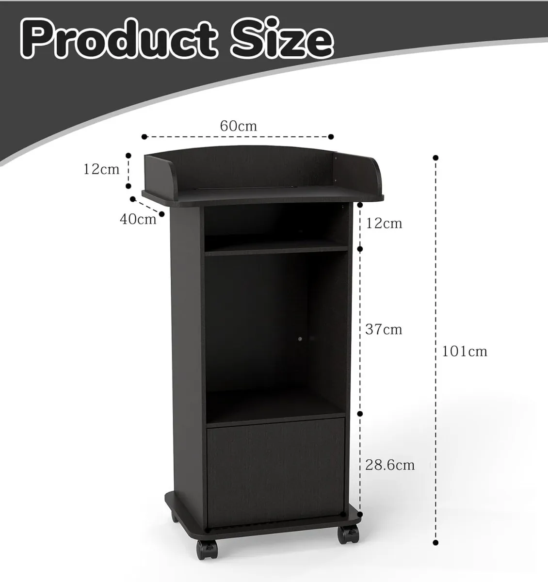 Podium Stand Portable Mobile Wood Pulpit Hostess - Image 2