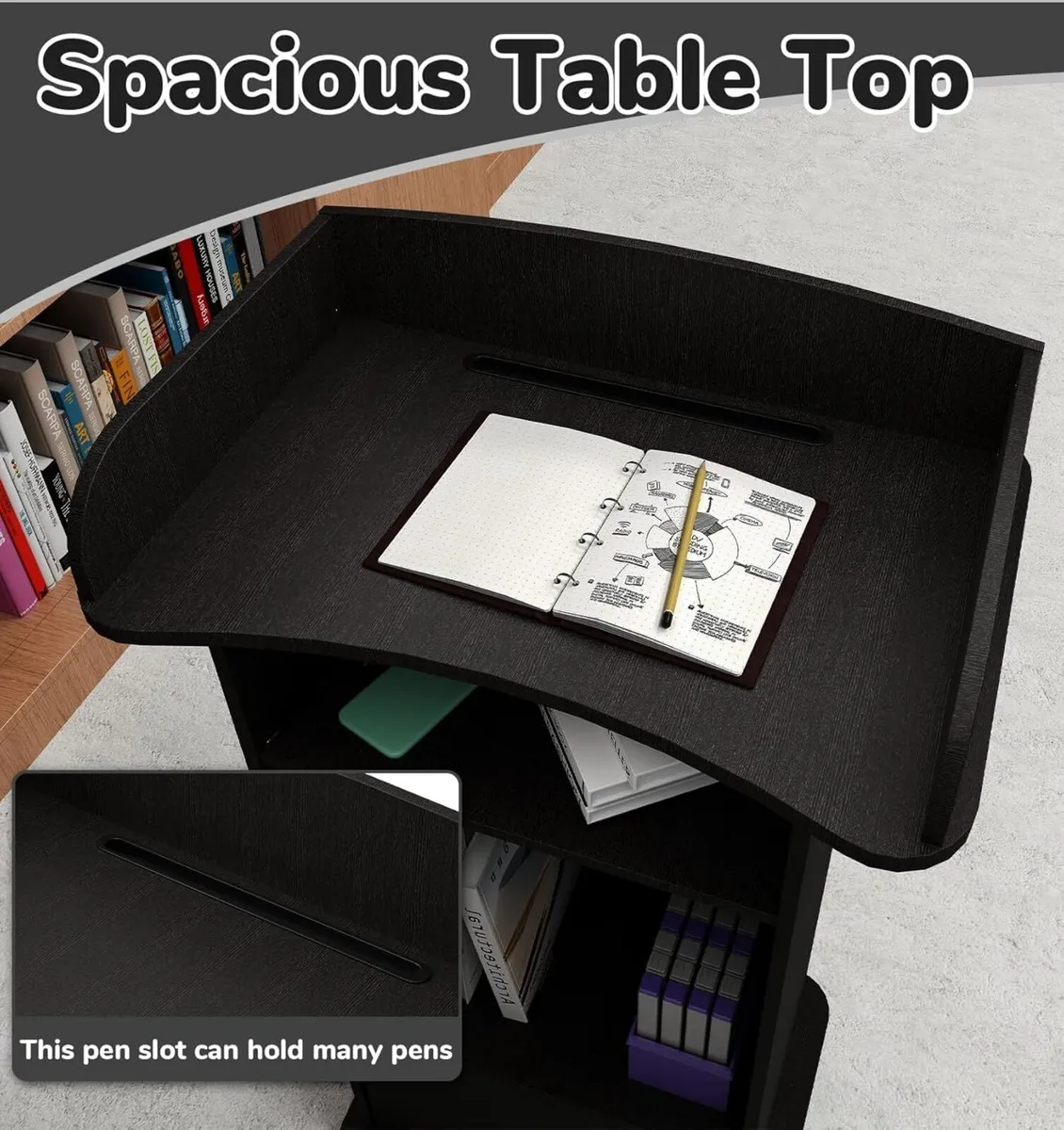 Podium Stand Portable Mobile Wood Pulpit Hostess - Image 3