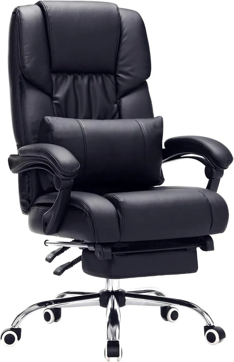 Office Computer Desk Chair with Footrest，height - Image 1