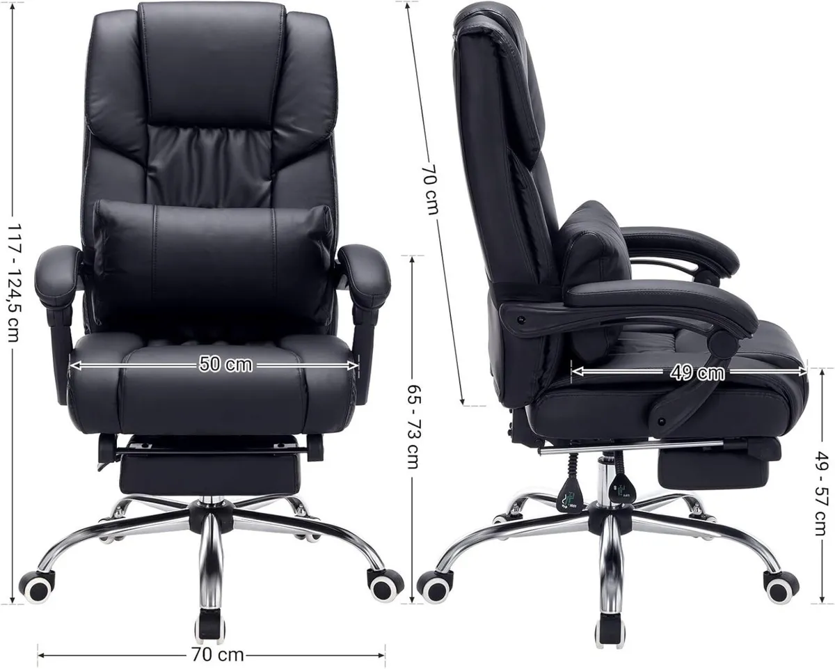 Office Computer Desk Chair with Footrest，height - Image 3