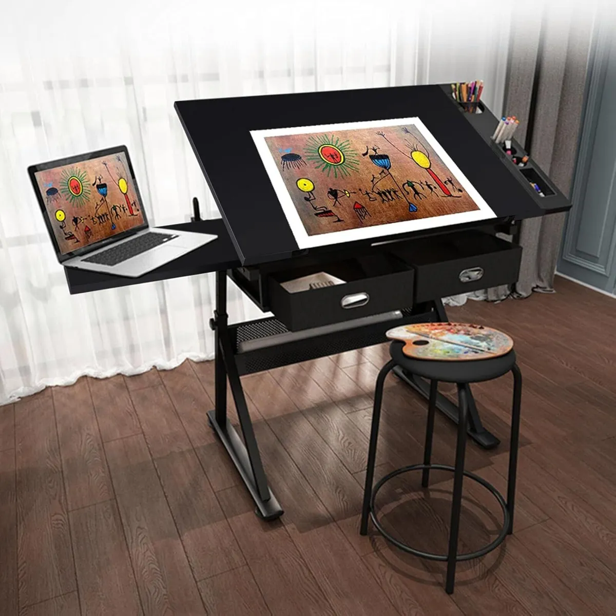 Adjustable Drafting Table Tiltable Drawing - Image 2